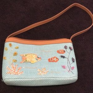 Girls Straw sea scene bag ! Excellent condition